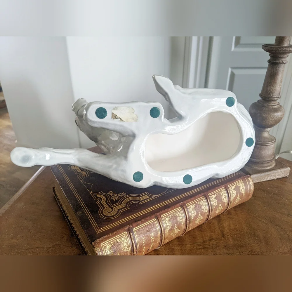 Vintage Lomonosov Russia White Foal lying down